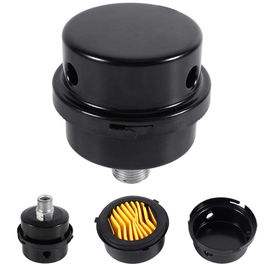 Air Compressor Muffler,ANGGREK 3/8" 16MM Metal Air Compressor Intake Filter Muffler Silencer Thread for Oil Free Air Compressor Parts