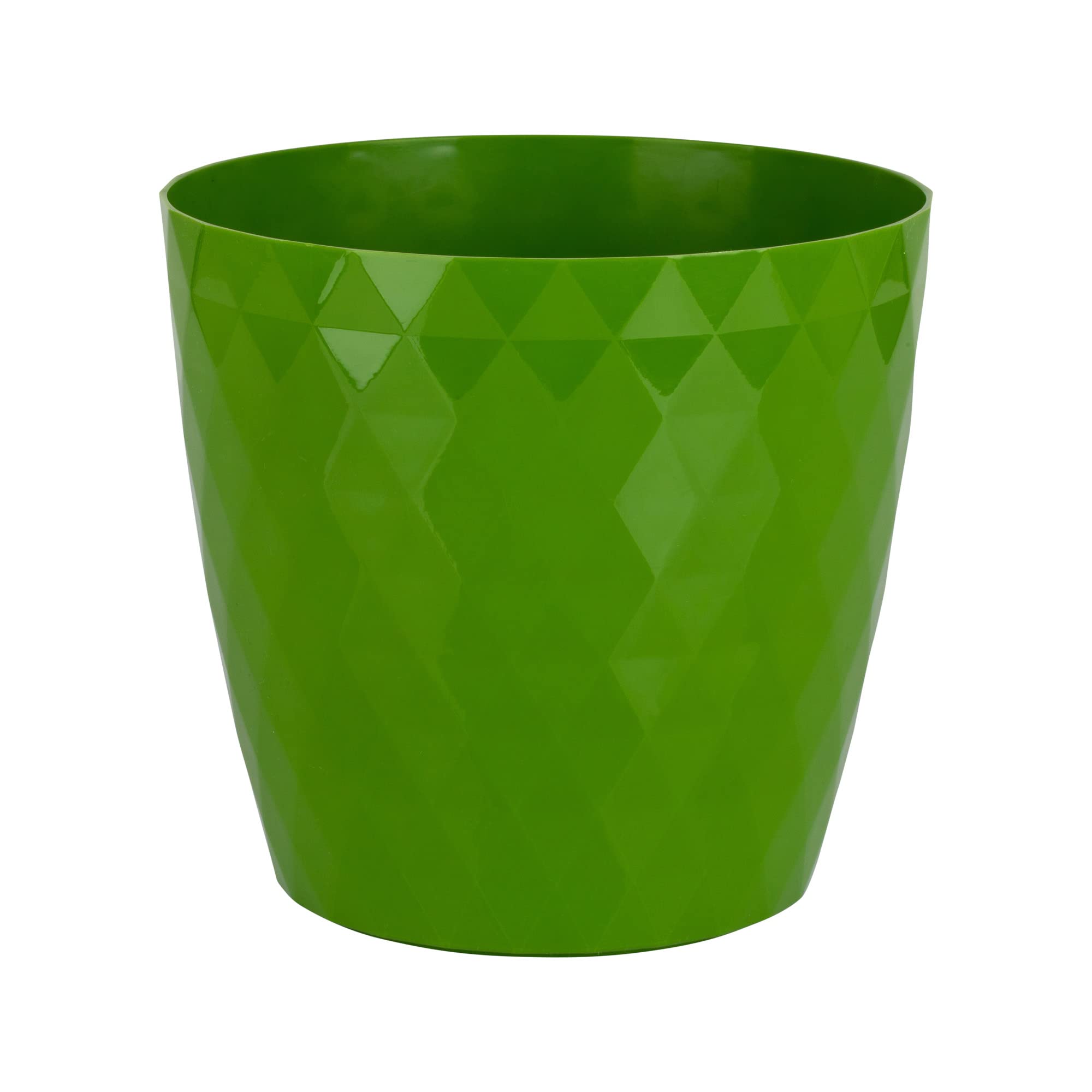 Home Garden Ornaments Large Plant Pots Indoor, Indoor Plant Pot - Decorative Plastic Flower Pots with Glossy Crystal Surface (Diameter: 20cm, Colour: Green)