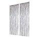 BLUE PANDA Silver Foil Fringe Curtains - Metallic Tinsel Backdrop for Party Decorations (3 x 8 ft, 2 Pack)