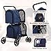 VIAGDO Double Pet Stroller for Small Medium Dogs & Cats, Detachable 4 Wheels Cats Stroller Double Dog Stroller with 2 Portable Travel Carrier/One-Hand Folding/Suspension Systemthumb 3