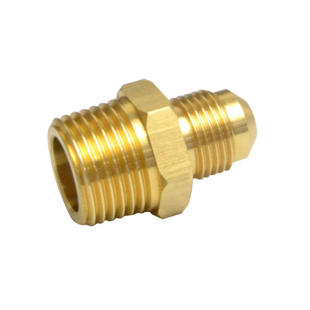2 PCS Compression Metals Brass Couples Tube Fitting, Half-Union Gas Adapter, 3/8" Flare x 1/2" Male Pipe