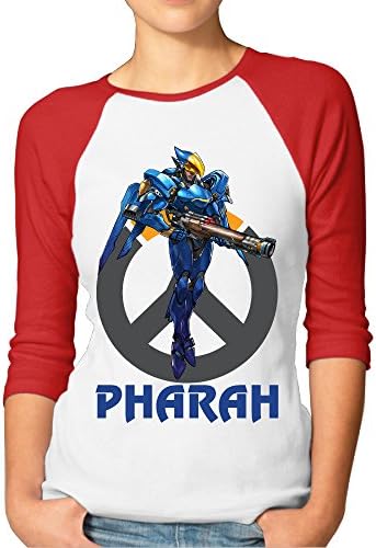MeGo Shine Women's Overwatch Pharah 3/4 Sleeve T Shirt Red