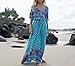 R.Vivimos Women Summer Button Up Floral Print Split Beach Maxi Dresses 4XL Light Green