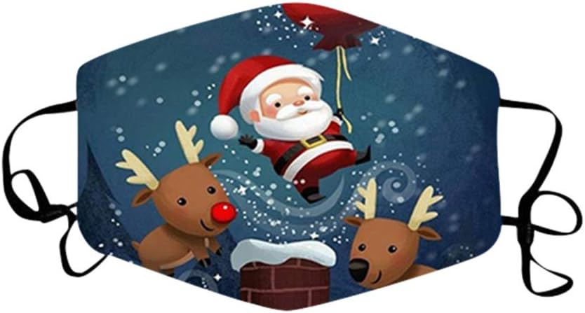 WooCo Christmas Print Face_Masks, Santa Claus, Mouth Cover Reusable Washable, Protection Balaclava at  Men’s Clothing store