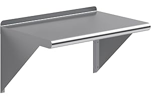 AmGood 24" Long X 16" Deep Stainless Steel Wall Shelf | NSF Certified | Appliance & Equipment Metal Shelving | Kitchen, Restaurant, Garage, Laundry, Utility Room
