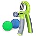 Hand Grip Strength Trainer Kit With 2 Hand Therapy Ball - Adjustable Resistance 22 To 88 Lbs - Non-Slip Gripper - Strengthening Exercises - Relieve Stress and Anxiety