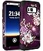 Hocase Galaxy S8 Case, Heavy Duty Shockproof Protection Soft Silicone Rubber Bumper+Hard Plastic Hybrid Dual Layer Protective Case for Samsung Galaxy S8 (SM-G950U) 2017 - Burgundy Flowers