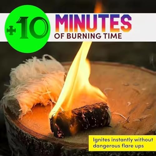 Fire Starter - 150 pcs xxl Natural Odourless Charcoal Starter & Campfire Firestarters | BBQ Grill, Outdoor Fire Pit, Camping Quick Wood Starters for Wood Stove, Fireplace, Chimney, Smoker, Pizza Ovens
