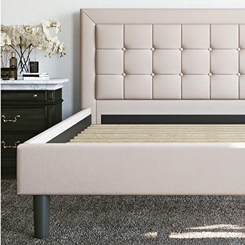 Classic Brands Mornington Upholstered Platform Bed Headboard and