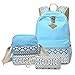 abshoo Canvas Dot Backpack Cute Lightweight Teen Girls Backpacks School Shoulder Bags (Sky Blue)