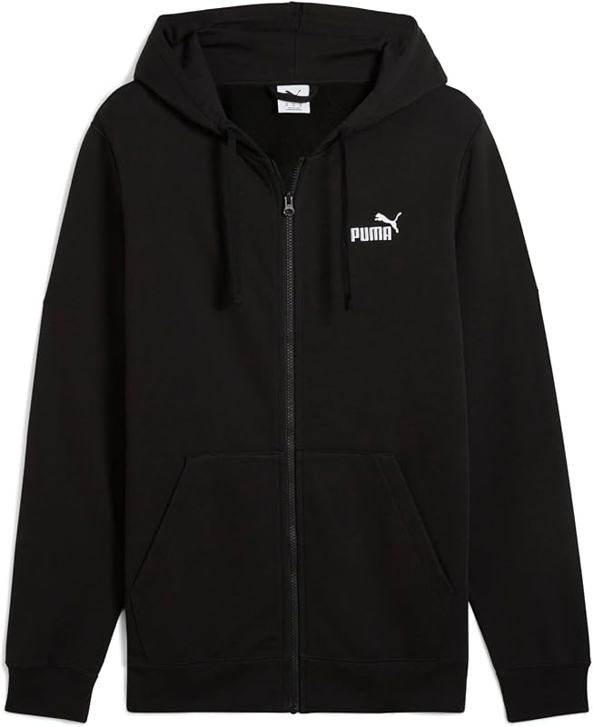 Herren ESS No. 1 Logo Full-Zip Hoodie FL Sweatjacken, Puma Black,