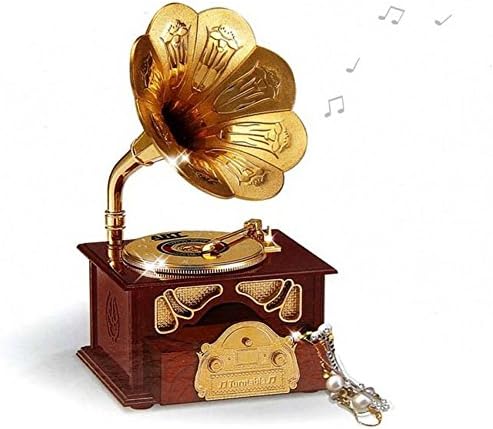 Gramophone Style Retro Music Box Music Desktop Decorative Ornaments YAYONG Home Decoration,Red