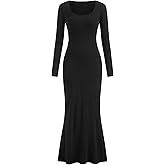 Vinova Womens Long Sleeve Maxi Dress Bodycon Ribbed Knit Dress