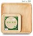 10'' Square Disposable Bamboo, Areca Palm Leaf Plates (25 Pack) + 6