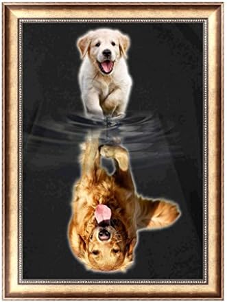 5D DIY Diamond Painting kit Cute Dog Rhinestone Embroidery Cross Stitch Arts Craft for Home Wall Decor 11.81" x 15.75" (A8)