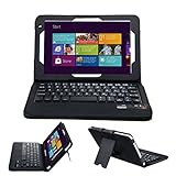 IVSO Toshiba Encore 2 WT8-B32CN / B64CN 8.0-inch Ultra-Thin High Quality Bluetooth Keyboard Portfolio Case - DETACHABLE Bluetooth Keyboard Stand Case / Cover for Toshiba Encore 2 WT8-B32CN / B64CN Tablet (Black)