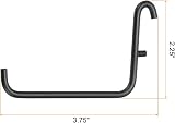 sourcing map 4pcs L Style Pegboard Hooks 3.75" Black Metal Garage Tool Storage view 2