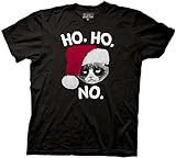 Grumpy Cat Ho Ho No Santa Christmas Mens Black T-shirt