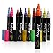 Airbay Liquid Chalk Markers - 12 Colored Washable Pens Plus Neon Gold And Silver, Chalkboard Window Paint 6mm Reversible Tip And Brand New Revolutionary Cap