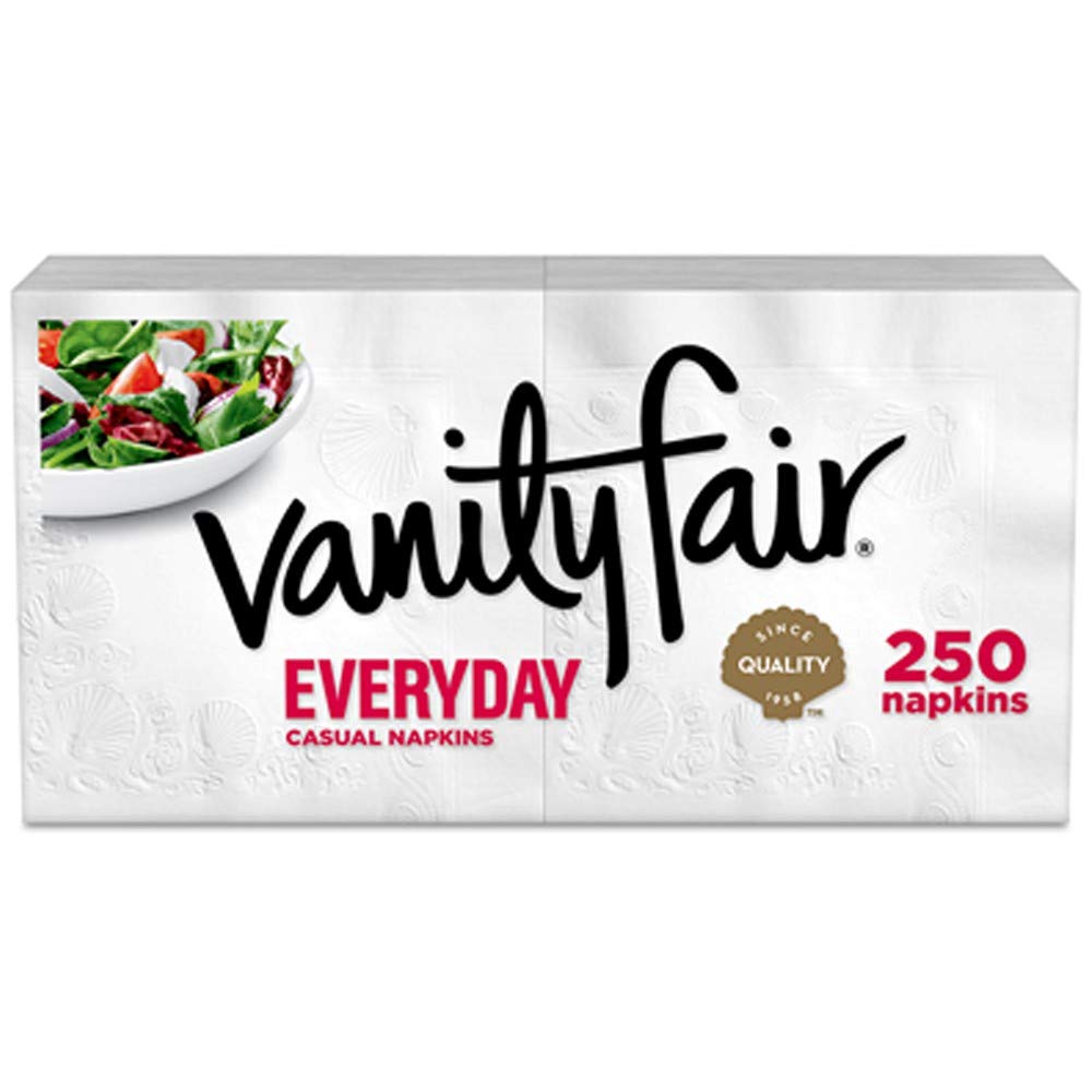 Vanity Fair Everyday Paper Napkins, 250 Count, Disposable Napkins Made Soft And Smooth For Everyday Meals