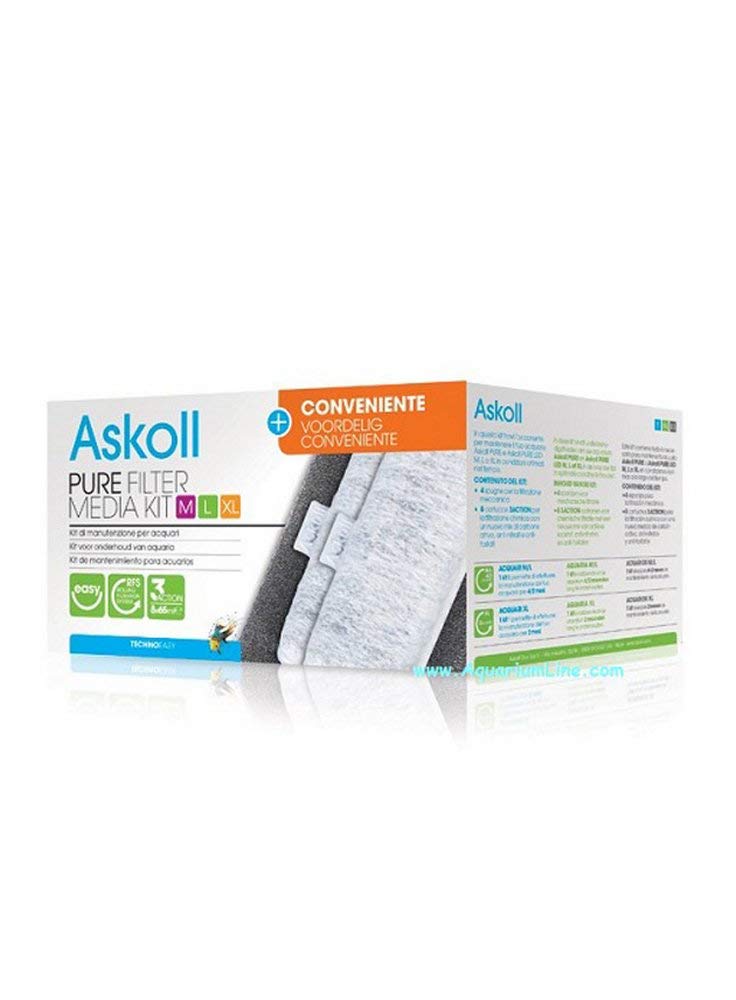 Askoll Ac350014 Pure Filter Media Kit + Economy with 3 Action Cartridges XL