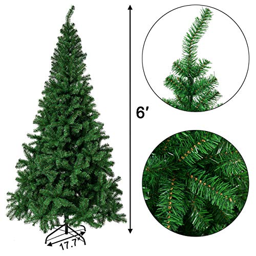 Sunnyglade 6 FT Premium Artificial Christmas Tree 1000 Tips Full Tree