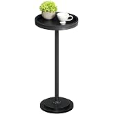 HOOBRO Small Round Side Table, Drink Table, Coffee Martini Table | Small Accent Table with Pedestal, for Small Spaces in Living Room, Bedroom, Sofa Couch, Black
