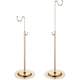 NEKLJJ Gold Handbag Display Stands - Set of Two Single Hanging Hook Stand, Retail Metal Table Adjustable Bag Rack