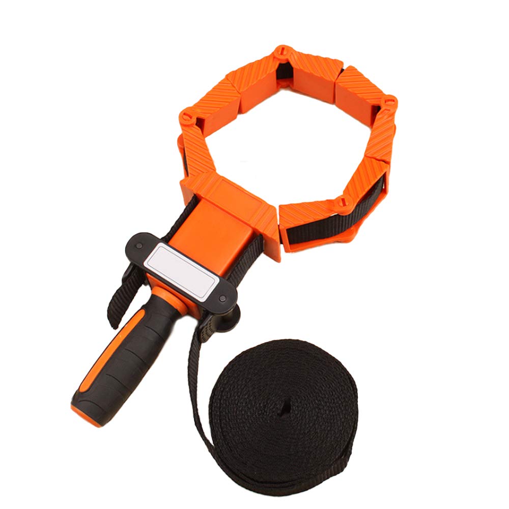 ANCLLO Multifunction Belt Clamping Tools, Woodworking Quick Adjustable Band Clamp Polygonal Clip 90 Degrees 4m Pure Nylon Strap Clip