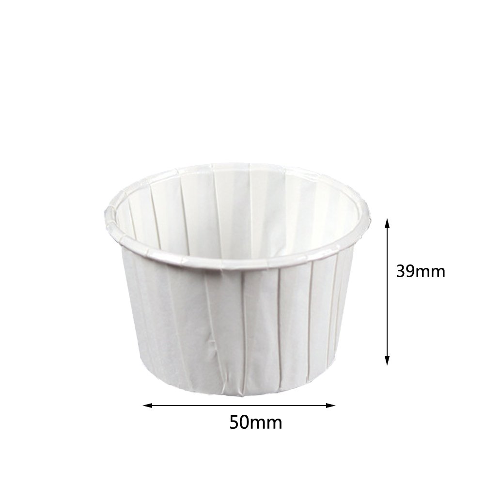 Beiersi 50Pcs Paper Cake Cup Cupcake Liner Wrappers Muffin Cases Greaseproof Baking Cups (White)