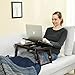 SONGMICS Laptop Desk, Folding Lap Tray, Bamboo Bed Desk with Tilting Top, Small Drawer, for Home Office, Bedroom, Brown ULLD01Z