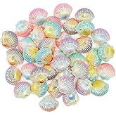Tiosen 20Pcs Colour Resin Seashell Charms, Glitter Ocean Design, Flatback Cabochons for Decoration Phone Case Scrapbooking