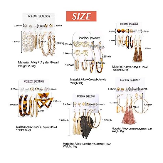 36-Pairs-Fashion-Tassel-Earrings-Set-for-Women-Girls-Bohemian-Acrylic-Hoop-Stud-Drop-Dangle-Earring-Leather-Leaf-Earrings-for-BirthdayPartyChristmasFriendship-Gifts 36-Pairs-Fashion-Tassel-Earrings-Set-for-Women-Girls-Bohemian-Acrylic-Hoop-Stud-Drop-Dangle-Earring-Leather-Leaf-Earrings-for-BirthdayPartyChristmasFriendship-Gifts
