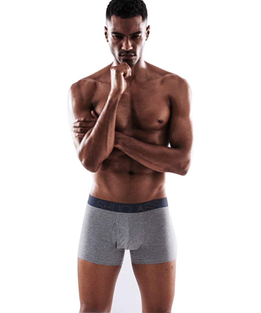 【SHUCLASS】メンズ ボクサーブリーフ セット 耐久 アンダーウェア(black 1枚組 XL)