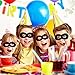 LOVINSHOW 2pcs Black Superhero Felt Eye Masks Halloween Dress Up Masks Cosplay Half Masks with Elastic Rope (4)