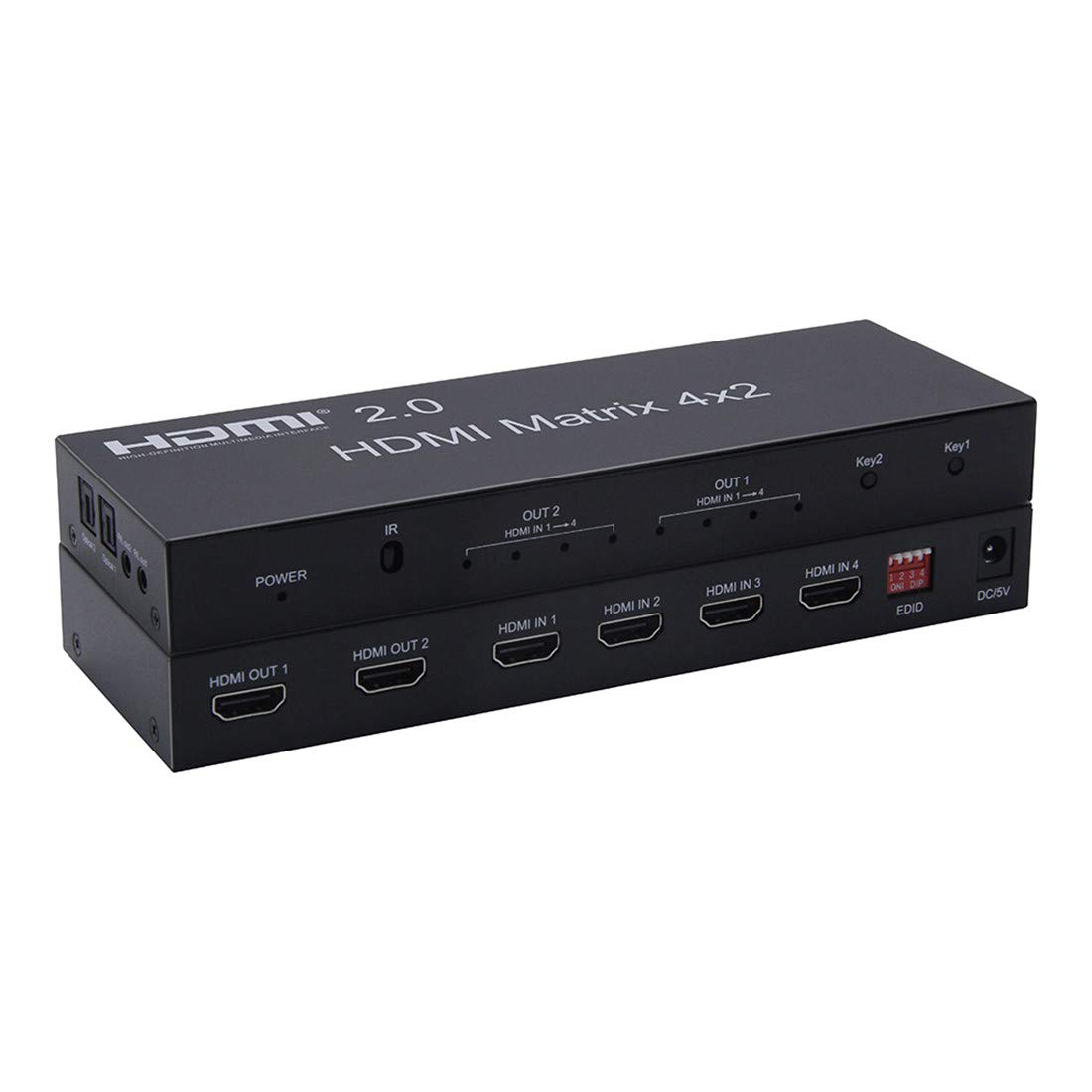 4K HDMI 2.0 Matrix Switcher - 4 In 2 Out, Supports 4K60Hz, HDCP 2.2