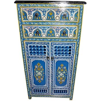 Amazon Com Handpainted Moroccan Moucharabi Design Cabinet In