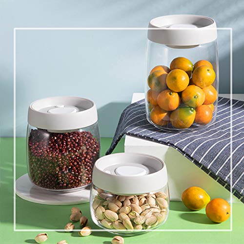 Vacuum Seal Food Storage Container Set with Airtight lids for Kitchen, UPRA Clear Plastic Storage Jars Canisters Sets, 3-Piece Pantry & Kitchen Containers,BPA Free for Chips,snacks,cereal,sugar,coffee