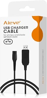 AIEVE Charger for Philips OneBlade QP2520 USB Replacement Cable A00390 view 1