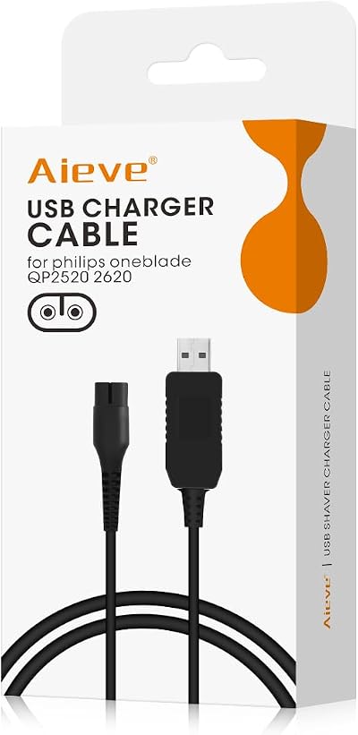 AIEVE Charger for Philips OneBlade QP2520 USB Replacement Cable A00390