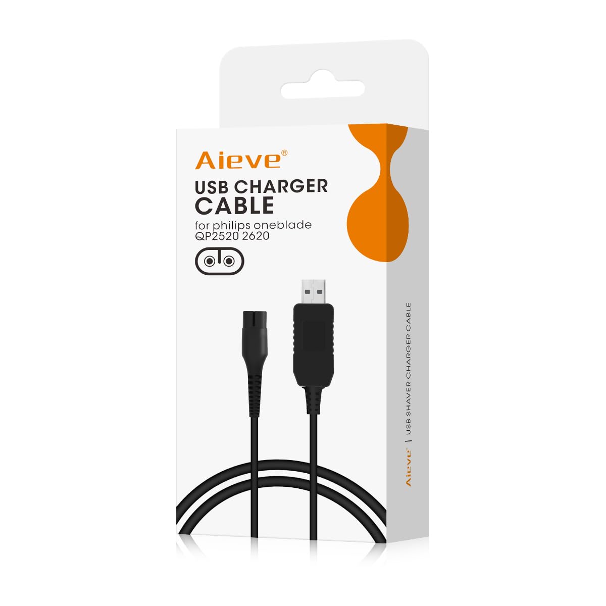 AIEVE Charger for Philips One Blade QP2520, 4.3V USB Charging Cable A00390 Replacement Charger Cord for Philips Norelco One Blade QP2520, QP2620