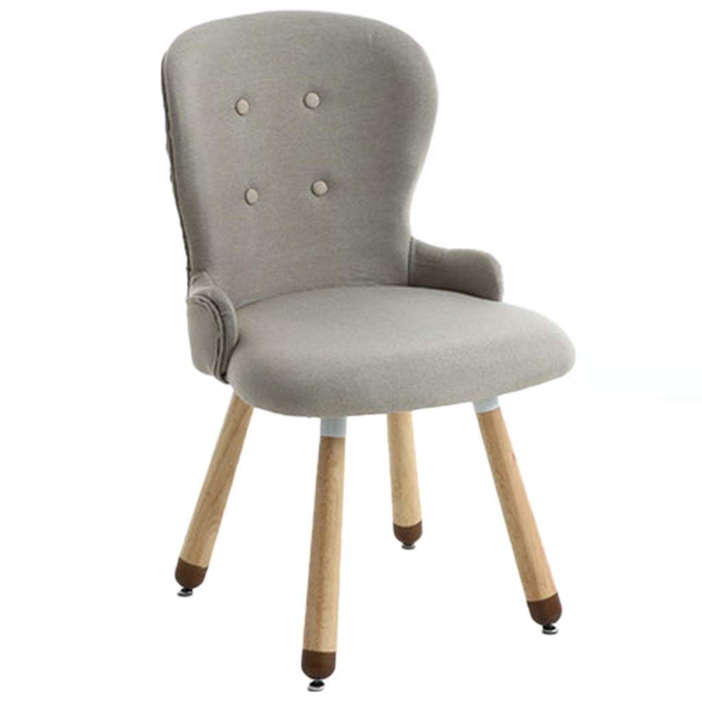 Amazon Com Ch Air Armchairs Chair Solid Wood Fabric Dining Chair Desk Study Chair Home Chair European Furniture Gift Color Gray Size 424586cm Chairs
