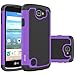 OEAGO LG K4 LTE Case, LG Spree Case, LG Rebel LTE Case Cover Accessories - Shock-Absorption Dual Layer Defender Protective Case Cover for LG K4 LTE/LG Spree/LG Rebel LTE/LG Optimus Zone 3 - Purple