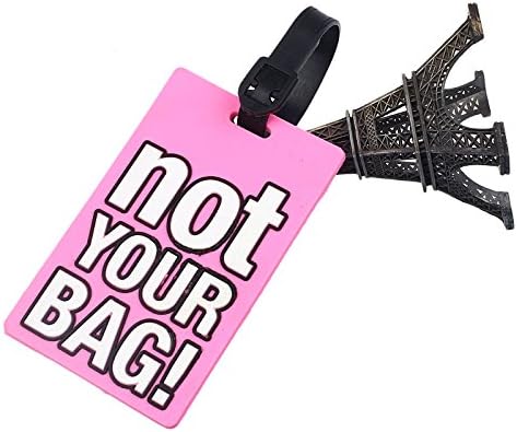New Suitcase Luggage Tags, Luggage Label, Gaxuvi ID Address Holder Silicone Identifier Label (Pink)