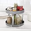 mDesign-Lazy-Susan-Spice-Rack--2-Tier-Kitchen-Storage-Unit-with-Rotatable-Shelving-Made-of-Plastic--Perfect-for-Use-as-Condiment-Holder-Spice-Rack-and-More--Grey mDesign Lazy Susan Spice Rack – 2-Tier Kitchen Storage Unit with Rotatable Shelving Made of Plastic – Perfect for Use as…