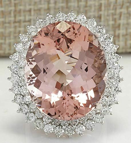 The Sun Jewelry Luge Woman Wedding Engagement 925 Silver Morganite Ring Jewelry Gift Sz 6-10 (8)