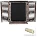 Rustic Vintage Wood Standing Chalkboard/Wall Mounted Blackboard w/Folding Shutter Doors - MyGift®