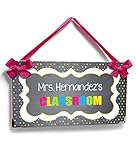 Teacher Classroom Door Sign Elegant Chalkboard Inspired Print