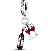 Parmuz 925 Sterling Silver Charm for Bracelets Dog Evil Eye Travel Love Mom Dangle Charms for European Bracelets Necklace Pendant Beads Jewelry Gift for Woman