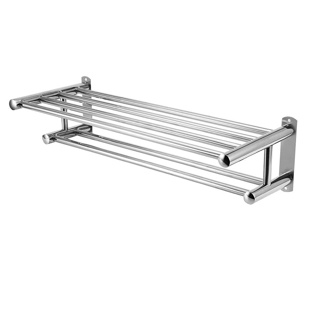 Towel holder stainless steel, towel rail bathroom shelves, double bathroom shelf, towel holder for wall mount, modern design, stable towel rack, wall shelf